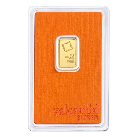 2.5 Gram Gold Bar Valcambi Suisse – .9999 Fine