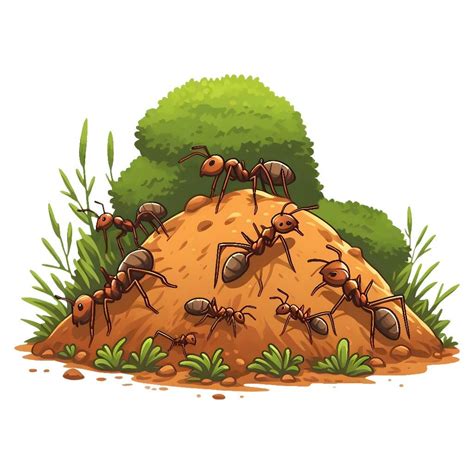 Ants Standing on Pile of Dirt