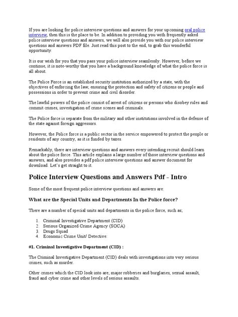 Police Promotion Interview Questions 的图像结果