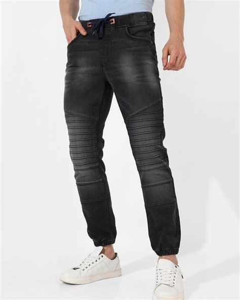 Buy Men's Black Washed Jeans Online at Bewakoof