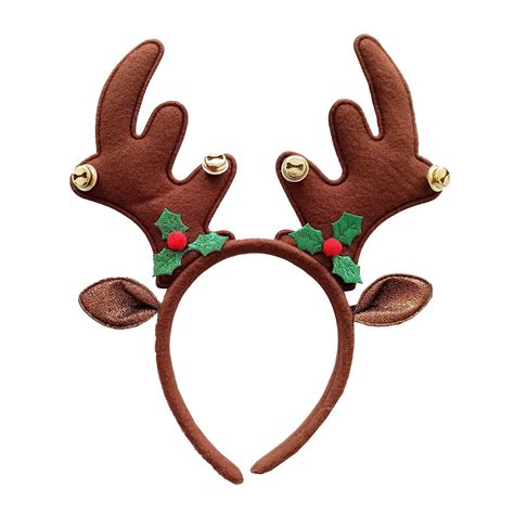 Reindeer Ears Bell Headband - Brown | Wilko