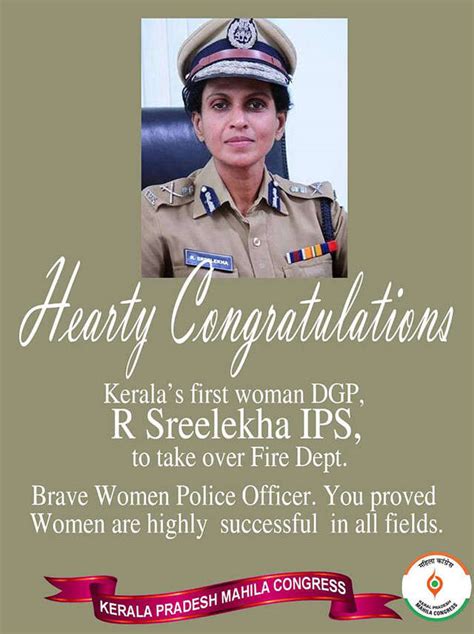 Kerala’s R Sreelekha Breaks Own Record; The First Female IPS Officer ...