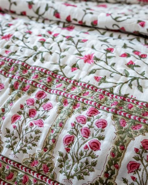 Buy White Smoke Handblock Printed Bedding Set online in India at Best ...