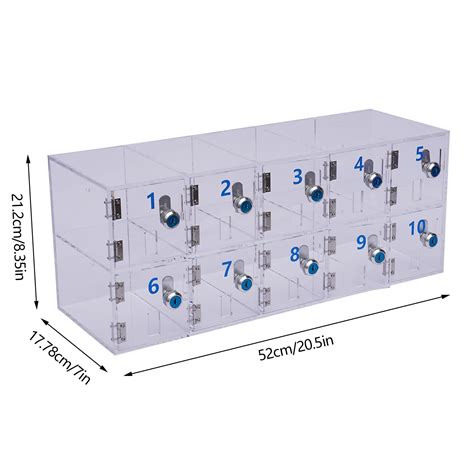 Buy Anqidi Clear Acrylic Cell Phone Locker Box, 10 Slots Wall-Mounted ...