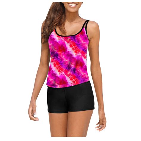 CALAFEBILA Tankini Swimsuits for Women 2025 Modest Two Piece Summer Tie ...