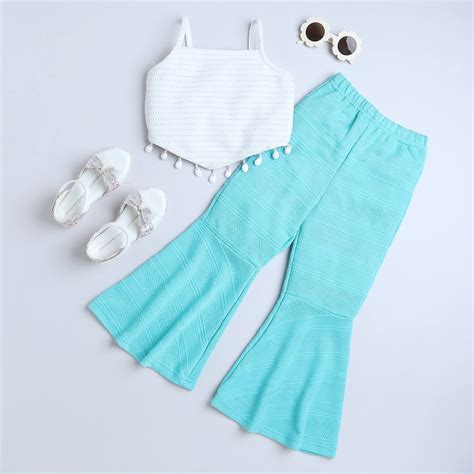 Shop Textured Lace Shell Detail Singlet Crop Top And Crochet Bell ...