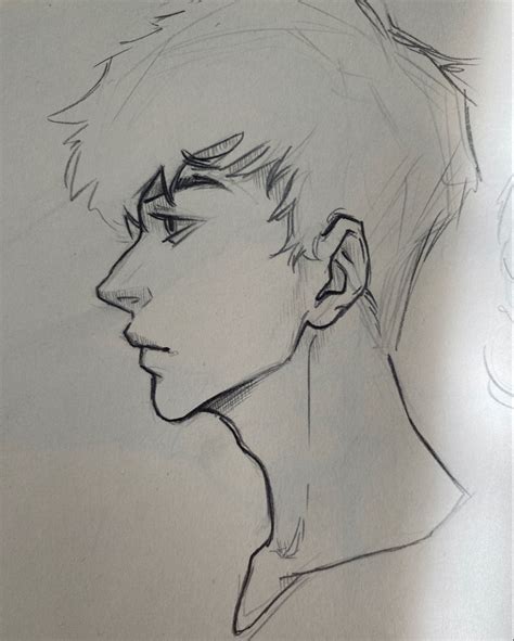 side profile drawing shoulder