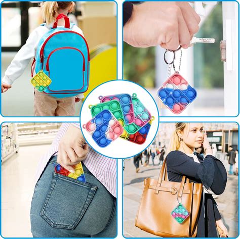 Buy 36 Pcs Pop Push it Keychain Fidget Toys, Pop Push its Bulk Fidget ...