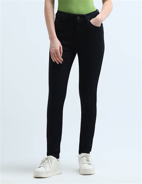 Buy Women High Rise Super Skinny Fit Jeans Black|U.S. Polo Assn. India ...