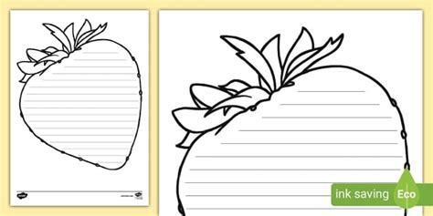 Strawberry Writing Template (teacher made) - Twinkl