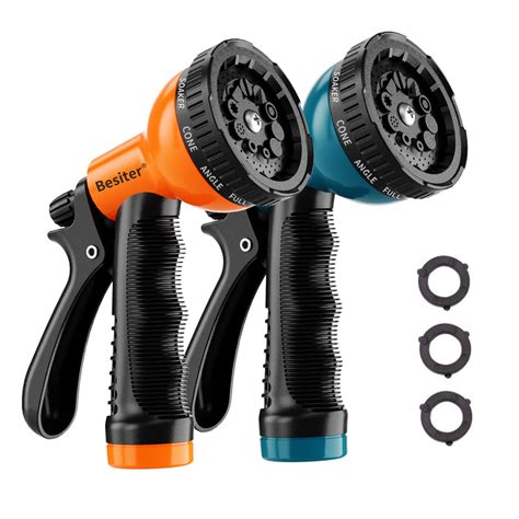 Besiter Garden Hose Nozzle Sprayer: 2 Pack 10 Watering Patterns Spray ...