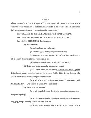 relating to transfer of title to a motor vehicle, procurement of a copy ...