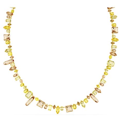 Gema strandage, Mixed cuts, Yellow, Gold-tone plated | Swarovski