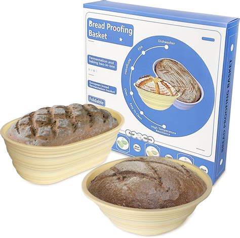 Amazon.com: 2Pcs Bread Proofing Basket Silicone, Collapsible Sourdough ...
