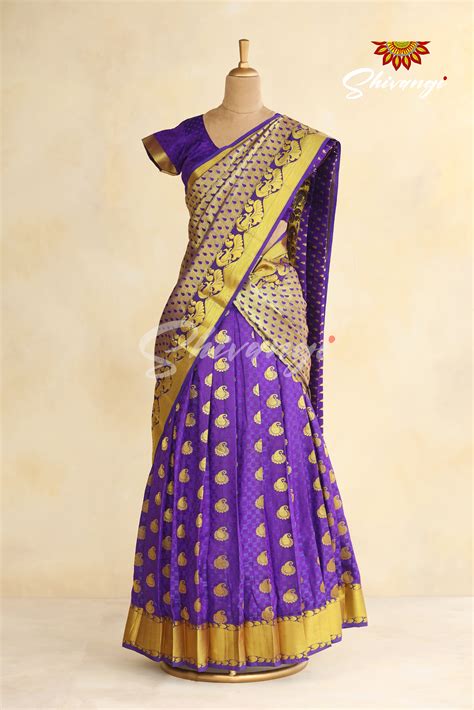 Purple Art Silk Half Saree | Langa Lavani For Girls!!!