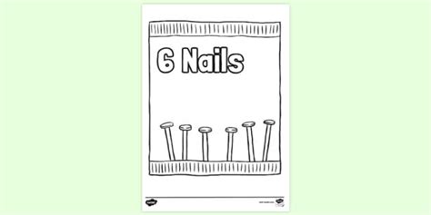 Packet of 6 Nails Colouring | Colouring Sheet (teacher made)