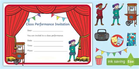 Class Performance Invitation Activity Sheets - - Twinkl