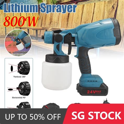 800W Cordless Electric Paint Spray Guns Portable Airless Car Fence Wall ...