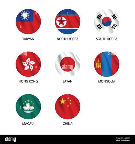 round flags of east asia countries as badges Stock Vector Image & Art - Alamy