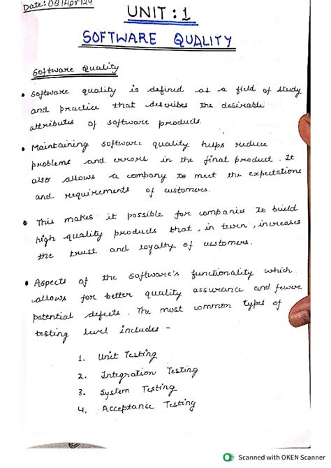 SQE UNIT -1 - Swe notes - Date: 081Apr124 UNIT 1 SOFTWARE QUALITY ...