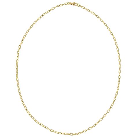 Tiffany and Co. 18 Karat Yellow Gold Paper Clip Chain Link Necklace at ...
