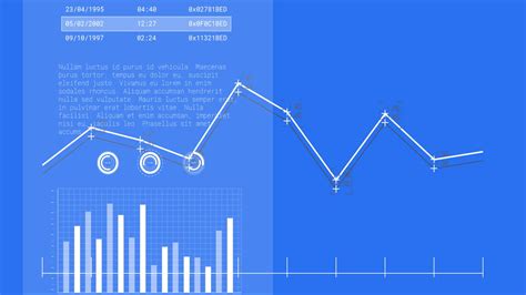 Animation of statistics and data processing over blue background ...