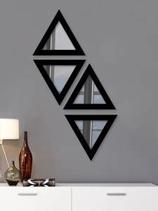 Painting Mantra Set of 4 triangle decorative wall mirror Pack of 4 ...
