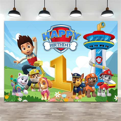 Custom-Kids-Name-Age-Paw-Patrol-Backdrop-Boy-1st-2nd-3rd-Birthday-Party ...