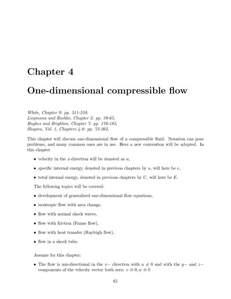 Notes 2 1 - Sandip sarkar - Chapter 4 One-dimensional compressible flow ...
