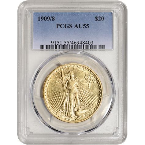 1909/8 US Gold $20 Saint-Gaudens Double Eagle - PCGS AU55 [USG-04188 ...