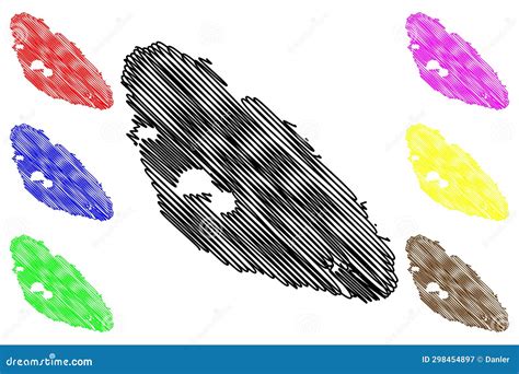 Lake Nicaragua (Central America, Republic of Nicaragua) Stock Vector ...