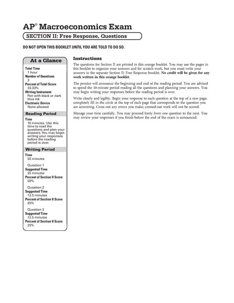 Ap macroeconomics practice exam 3 frq - AP ® Macroeconomics Exam ...