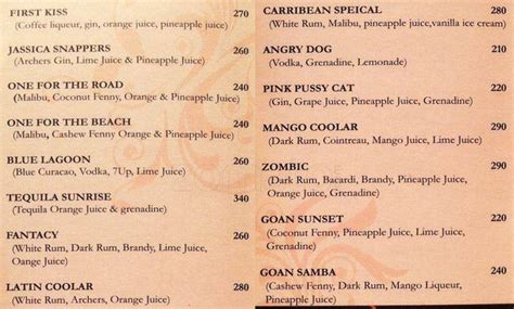 Menu at Electric Cats, Calangute, GQV4+XQ5