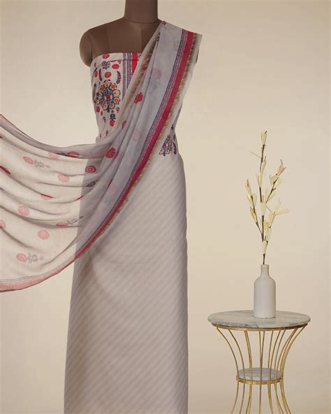 Buy Multi Color Digital Printed Suzani Pattern Chanderi Unstitched Suit ...