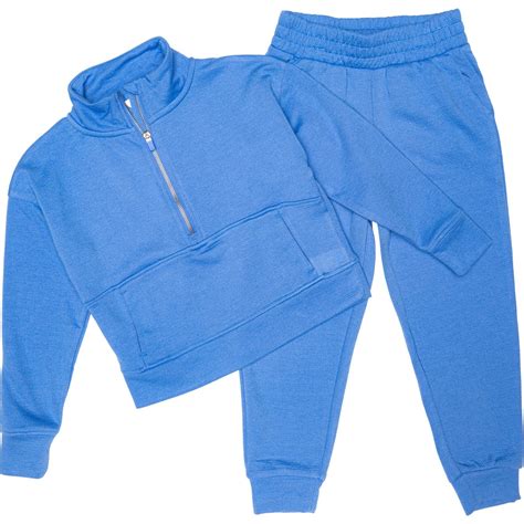 Danskin Girls Wave Jacquard Zip Neck Shirt and Joggers Set - Long ...