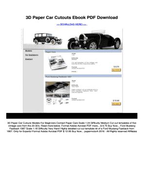 Papercraft Car Pdf - Fill Online, Printable, Fillable, Blank | pdfFiller