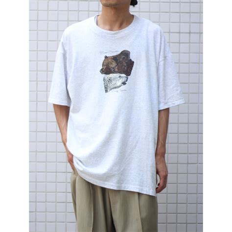 【CUBA】1990s vintage bear printed t-shirt / single stitch -7718- | cv