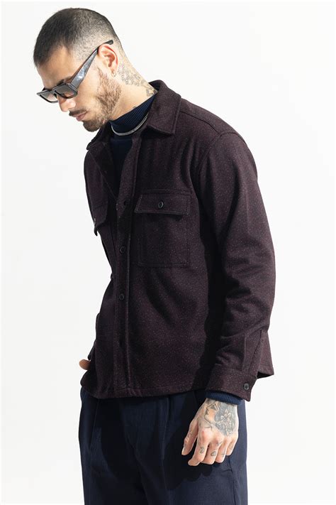 Buy Men's Spoondrift Maroon Overshirt Online | SNITCH