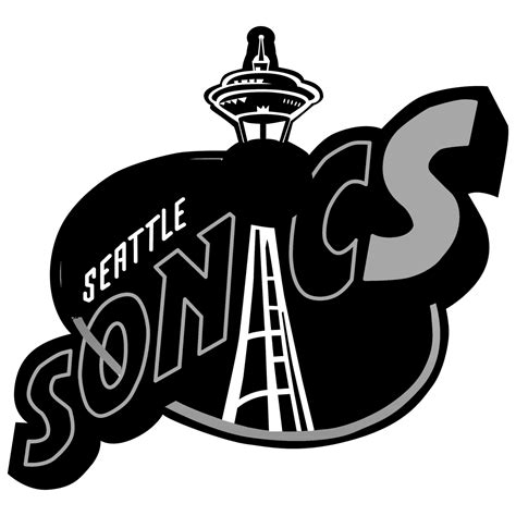 Seattle SuperSonics Logo Black and White (1) – Brands Logos