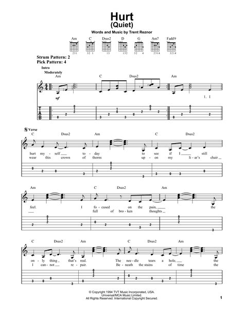 Hurt (Quiet) by Johnny Cash - Easy Guitar Tab - Guitar Instructor