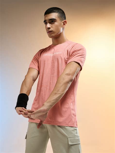 Men Jacquard Slim Fit Round Neck Sports T-shirt with MATPIQ
