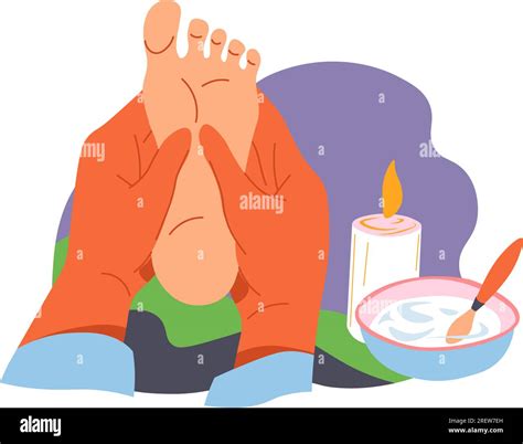 Foot massage, aromatherapy and essential oils Stock Vector Image & Art ...