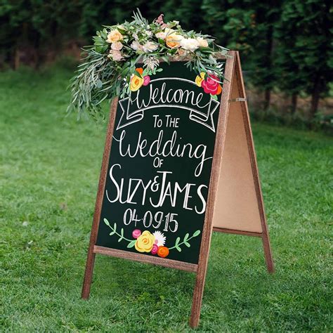 Rose Home Fashion Rustic Chalkboard Sign with Freestanding Easel ...
