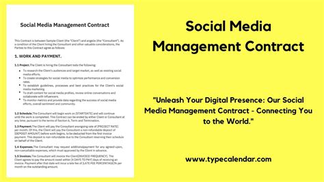 Social Media Agreement Template