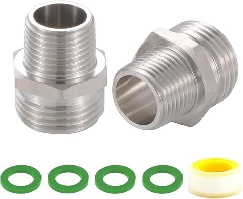 Amazon.com : 2 Pcs Stainless Steel Garden Hose Fittings Connectors ...