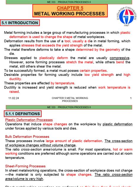 Metal Forming Processes | PDF | Deformation (Engineering) | Plasticity ...