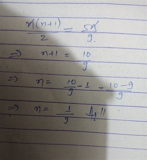 if the mean of first n natural numbers is 5n/9 then what is the value ...