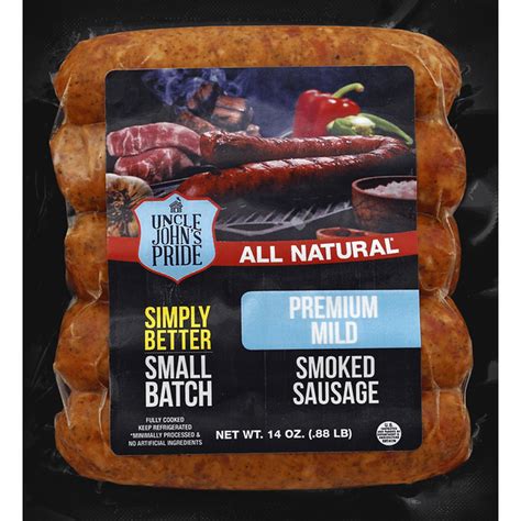 Uncle Johns Pride Sausage, Smoked, Premium Mild (14 oz) Delivery or ...
