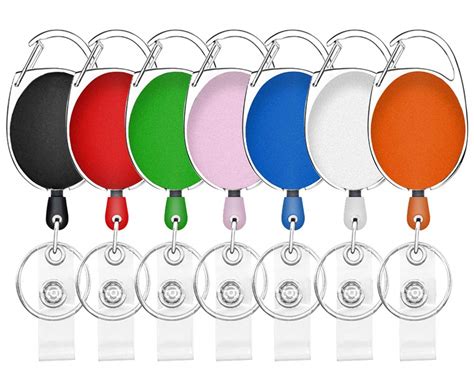 5 Packs Retractable Badge Holders with Carabiner Reel Clip with ...