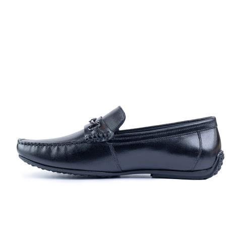 Pierre Cardin Monaco Black Moccasin Men's Black Leather Loafer